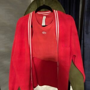 ALO Yoga Red Women's Sweater Cardigan